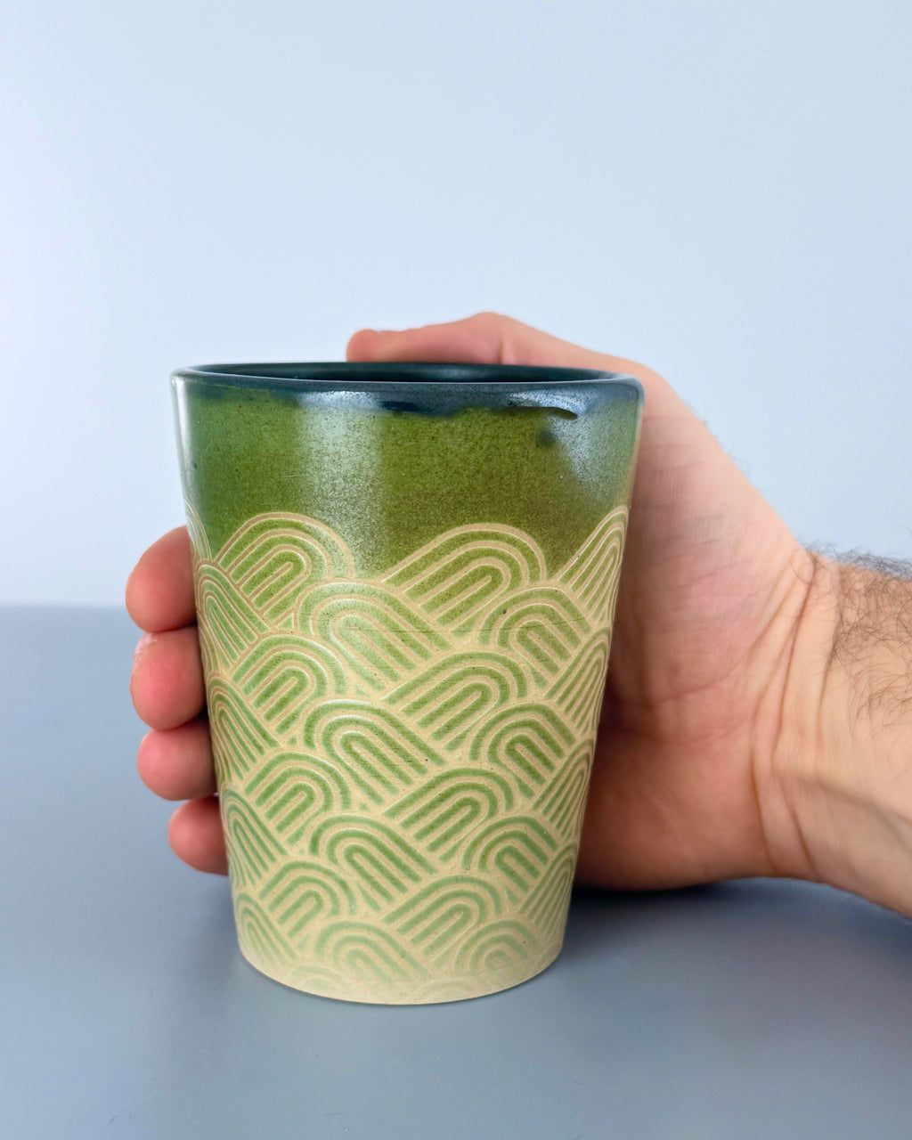 12oz Green Petal Vase 4/4