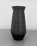 9.5" Black/Black Grid Vase