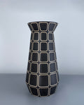 9.75" White/Black Grid Vase