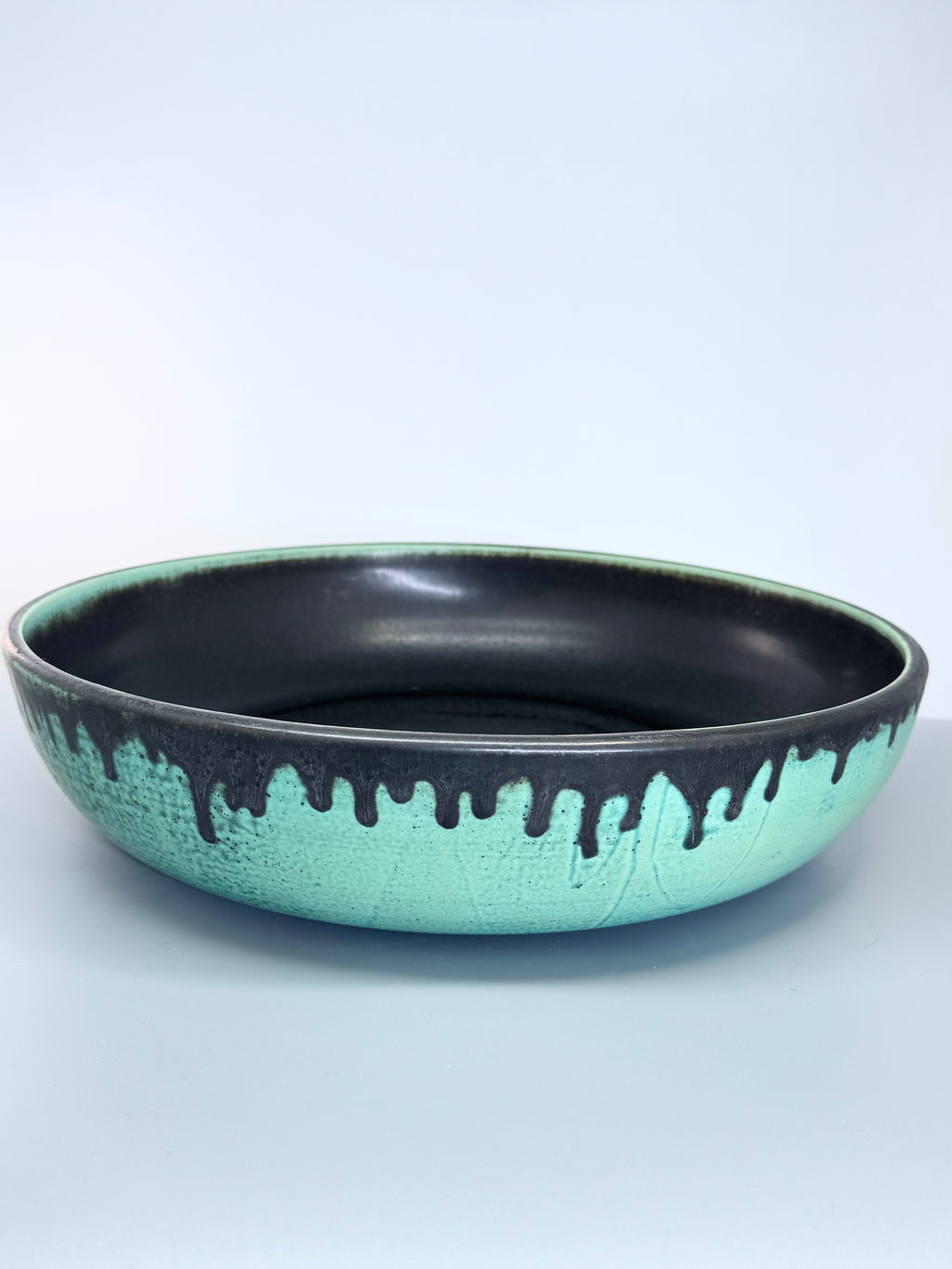 13" Wide Blue Patina serving bowl